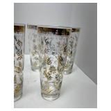 Fading Georges Briard Set of 5 Gold Hi ball Persian Garden Floral Glasses