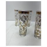 Fading Georges Briard Set of 5 Gold Hi ball Persian Garden Floral Glasses