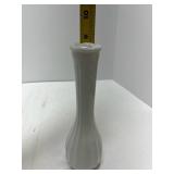 3 White Milk Glass Slender Vases