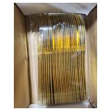 Qeirudu 100 Pcs Gold Plastic Silverware, Disposable Plastic Utensils Heavy Duty Cutlery Set Gold Flatware Includes 50 Forks, 25 Spoons and 25 Knives for Wedding Birthday Catering Event Buffet (25 Set)