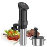 Sous Vide Machine-Suvee Cooker-Rocyis Sous Vide Kit with Lid, Recipes-1000W Fast Heating Immersion Circulator/Accurate Temperature and Timer/Digital Touch Screen, Stainless Steel (US Standard)