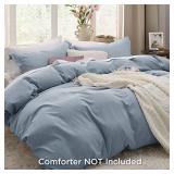 Bedsure Mineral Blue Duvet Cover King Size - Soft Prewashed Set, 3 Pieces, 1 Duvet Cover 104x90 Inches with Zipper Closure and 2 Pillow Shams