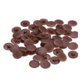 uxcell Screw Cap Covers, 80pcs 16.7x4.3mm Plastic Screw Decoration Cover for Phillips Cam Fitting Nut Self-Tapping Screw, Brown