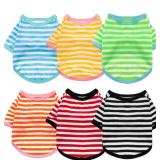 6 Pieces Dog Striped T-Shirt Dog Shirt Breathable Pet Apparel Colorful Puppy Sweatshirt Dog Clothes for Small to Medium Dogs Puppy (M)