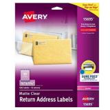 Avery Matte Clear Easy Peel Return Address Labels Laser 2/3 x 1 3/4 600/Pack