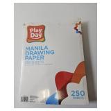 Play Day Manila Drawing Paper 250 Pack Color 9x12, brand new, package dusty from storage