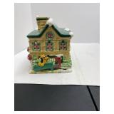 Disney Christmas Holiday House Cookie Jar Mickey/Minnie Flower Shop Donald/Daisy/Read