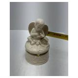 Ceramic round angel trinket