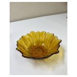 Amber sunflower glass Bowl