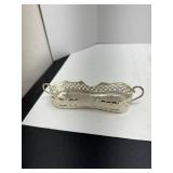 Vintage Silver Studio Silversmiths Silver Metal Lattice Cracker Basket Server