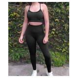 YWBIN Seamless Workout Sets for Women 2 Piece Sports Tracksuits Gym Yoga Activewear Outfits Small