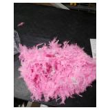 Juinte 6 Pcs Mardi Gras Feather Boa 2.19 yd Turkey Chandelle Feather Boas Bulk Outfit Party Decors for Women Men Costumes(Pink)