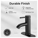 Black Bathroom Faucet Single Handle Bathroom Sink Faucet with Pop-up Drain Rv Lavatory Vessel Faucet Basin Mixer Tap with Deck Plate