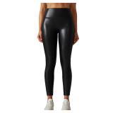 COMFREE Faux Leather Leggings Leather Pants High Waisted Disco Pants Party Night Club Outfits Leggings Black L