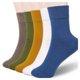 FGZ Womens Thin Cotton Socks, Soft Cotton Bootie Socks Women Above Ankle Crew Socks 5 Pairs(Mix-04,9-11)