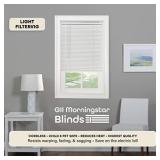 Cordless Light Filtering Mini Blind - 26 Inch Width, 64 Inch Length, 1" Slat Size - Pearl White - Cordless GII Morningstar Horizontal Windows Blinds for Interior by Achim Home Decor