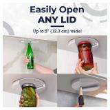 EZ Off Jar Opener for Seniors - Under Cabinet Jar Openers for Weak Hands, Easy Grip, Arthritis jar opener, One Handed Gadgets & Bottle Opener - Essential Kitchen Gadgets for Home Assistance - White