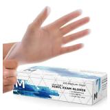 Dre Health Medium Clear Vinyl Medical Exam Gloves - Pack of 100