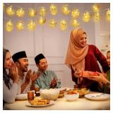 [Timer] Ramadan String Lights 10FT 20 LED, Moon Star Lantern Castle Eid Mubarak Decorations Lights Battery Operated, 8 Modes Ramadan Lights Indoor Outdoor for Muslim Islamic Home Party Decor