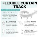 UrbanRed Flexible Bendable Ceiling Curtain Track, 16.4FT (5m), Ceiling Mount for Curtain Rail with Track Curtain System, Room Divider, Ceiling Curtain Rod, RV Ceiling Track for Curtains, White