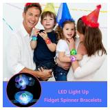 Maegawa LED Light Up Fidget Spinner Bracelets Favors For Kids 4-8 8-12,Glow in The Dark Party Supplies,Birthday Gifts,Treasure Box Toys for Classroom,Carnival Prizes,Pinata Goodie Bags Stuffers