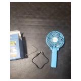 VersionTECH. Mini Handheld Fan, USB Desk Fan, Small Personal Portable Table Fan with USB Rechargeable Battery Operated Cooling Folding Electric Fan for Travel Office Room Household Blue