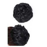 Rose bud Messy Bun Hair Pieces For Women Hair Bun Extension Updo Curly Messy Bun Scrunchie Off Black Natural