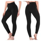 SINOPHANT High Waisted Leggings for Women - Full Length Capri Buttery Soft Yoga Pants for Workout Athletic(Full Black/Black/Black,S-M)