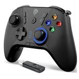 EasySMX Wireless Gaming Controller for Windows PC/Steam Deck/PS3/Android TV BOX, Dual Vibrate Plug and Play Gamepad Joystick with 4 Customized Keys, Battery Up to 14 Hours, Work for Nintendo Switch