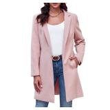 Grlasen Womens Long Pea Coats Jackets Slim Fit Open Front Casual Winter Overcoats Large