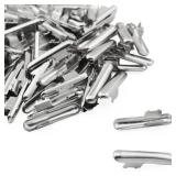 XGNG 120PCS Stainless Steel Elastic Cord Crimp Ends Half Cover Cord Ends Elastic String Barbed Cord Fastener Stopper Clip Crimp End Caps Metal Barbs for Binding Webbing Hanging