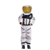 Spooktacular Creations Astronaut Costume with Helmet, Space Suit for Kids and Toddler with Movable Visor Helmet, Kids Astronaut Costume for Halloween Costumes Party Favor Supplies White S