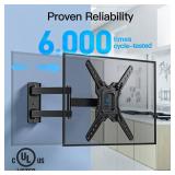 PERLESMITH UL Listed Full Motion TV Wall Mount for Most 26-60 inch Flat Curved OLED 4K TVs up to 77lbs, Wall Mount TV Bracket with Swivel & Extension Arm, Tilt, Leveling, Max VESA 400x400mm, PSMFK12