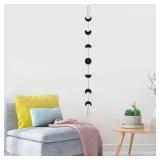 OCIOLI Moon Phase Wall Hanging Moon Decor Wall Decorations with Metal Chains for Office Nursery Bedroom Window Decorative Wall Art Ornaments (Gold)