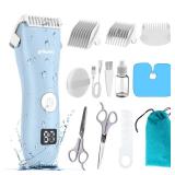 Favrison Baby Hair Clippers, Professional Quiet Hair Trimmer for Kids and Toddler, Waterproof & Rechargeable Cordless Hair Cutting Machine for Children, with LCD Display