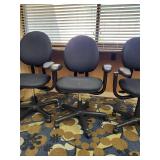 (3) Steelcase Armed Black Office Chairs, Varying Styles