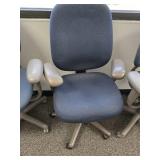 (4) Blue Office Chairs W/ Gray Bottom