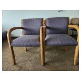 (6) Blue/Purple And Wood Waiting Room Chairs