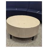 12ft Blue Vinyl Round Sectional and Table