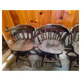 (4) Dining Room Swivel Chairs | 1 Has Broken Leg