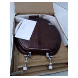 Angel Shield Durable Wood Veneer Natural Toilet Seat, Round, Dark Walnut