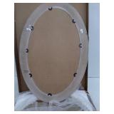 H Homewins Oval Wood Rustic Mirror, 20x30 Inch