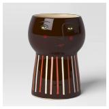 Family Ceramic Indoor Outdoor Planter Pot Dark Brown/Multicolor 4.33"x4.33" - Threshold