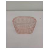 Pink glass trinket box/jar with rubberseal lid