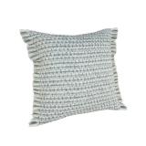 LR Home Interwoven Coastal Delight Fringed Throw Pillow, 1 Count (Pack of 1), Light Blue/Light Green/White