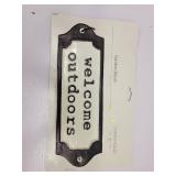 Cast Metal Garden Sign "Welcome Outdoors" - Threshold