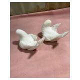 2) 4 & 4 1/2 inch doves figurines