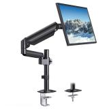 HUANUO Single Monitor Arm, Tall Computer Monitor Stand for 1332 inch Screens Holds 4.4-19.8 lbs, Adjustable Monitor Mount Gas Spring Full Motion with C-Clamp & Grommet Base, VESA 75x75 or 100x100mm