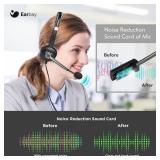 USB Computer Headset with Microphone for Laptop PC,3.5mm Wired Stereo Call Center Headset with Microphone Noise Cancelling, Corded Desktop Headphones with Mic & Mute for Office/Telework/Home/Zoom