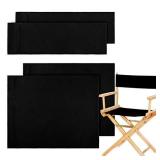 2 Set Directors Chair Canvas Replacement, Makeup Chair Seat and Back Replacement Cotton Canvas Stool Protector for Home Director Chair Medium Size (Black)